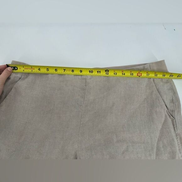 J Jill Tan Pull-On Elastic Waist 100% Linen Pants Size XL - Picture 5 of 7